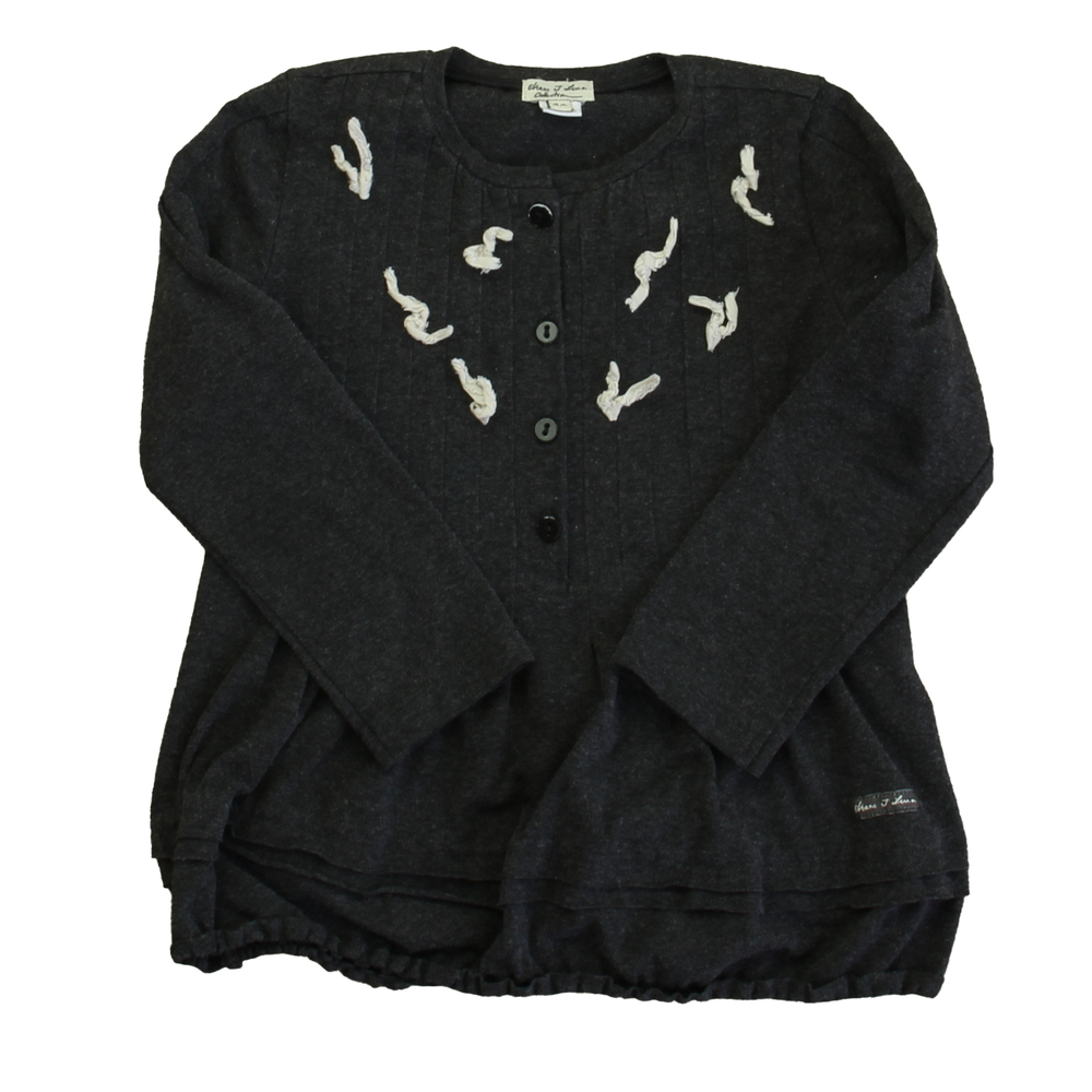 Eliane Et Lena Girls Gray Long Sleeve Shirt size: 4T